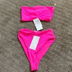 Small mesh tube top bikini